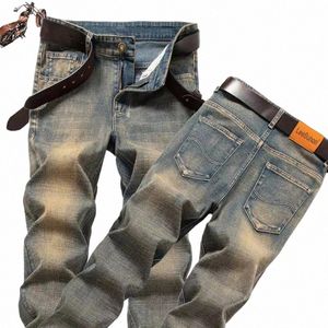 Mäns klassiska jeans jean homme pantales hombre män spijkerbroek mannen mjuk svart cyklist masculino denim overys mäns byxor o41a#