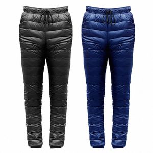 Outdoor Windproof Down Down Pants Down Skiing Zagiętające ciepłe spodnie Kamera Przenośne elementy zewnętrzne I4gu#