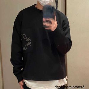 Designer High quality autumn and winter Luo family comfortable casual sweater embroidered versatile round neck oversized Korean knit sweater Q8YI