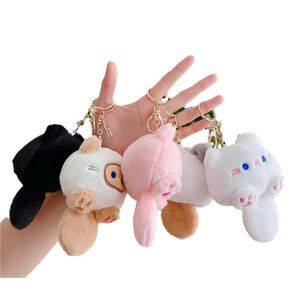 Leisure Cat Series Fabric Doll Buckle Kitten Super Cute Lucky Plush Doll Keychain Fashione Bag Decorate