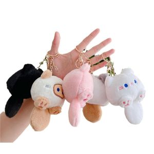 Leisure Cat Series Fabric Doll Buckle Kitten Super Cute Lucky Plush Doll Keychain Fashione Bag Dekorera