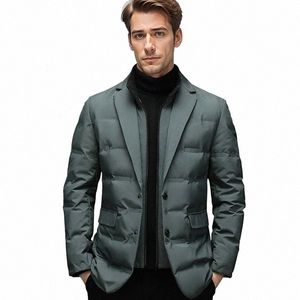 Vinterens mäns kallproof Windproof Down Jacket Suit Scarf Collar Simple Down Jacket Populära High-End High Quality Mane Clothing J8iz#