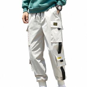 Multi Pocket Kordelzug Cargohose, Herren Casual Cargohose für Sommer Herbst Outdoor E3Z5#