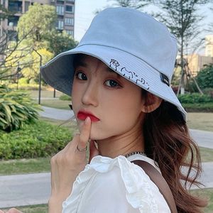 Women in Summer, Korean Version Versatile, Internet Famous Fisherman Hat Women, Cute Cat with Big Edges for Shading, Sun Protection, Soft Girl Trend