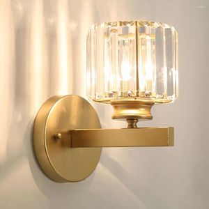 Настенные светильники в скандинавском стиле, креативная хрустальная лампа, индивидуальная роскошная прикроватная светодиодная лампа для спальни E27, освещение для гостиной, прохода, лестницы