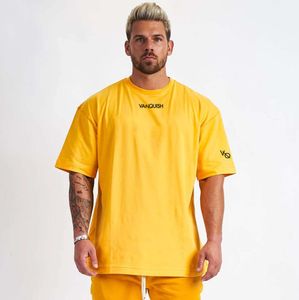 T-shirt da uomo 5 colori T-shirt sportiva per fitness muscolare T-shirt oversize per uomo hip-hop in cotone Outdoor Summer Fashion Manica corta215c02