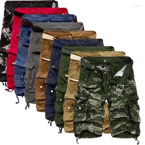 Shorts masculinos de carga militar 2024 marca exército camuflagem tático algodão solto trabalho casual calças curtas plus size