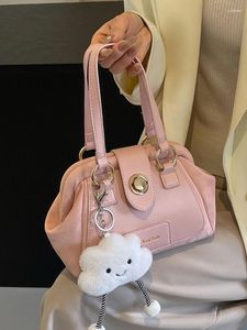 Axelväskor trendiga rosa klipp tote handväskor och purses kvinnor crossbody 2024 vegan läder damkvällskopplingar väska