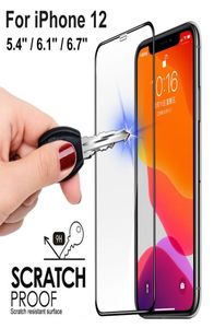 Zakrzywiona szklana ochrona ekranu dla iPhone 12 11 Pro XS XR Max 7 8 Plus odporna na zarysowanie 9D bezpieczny strażnik 4879628