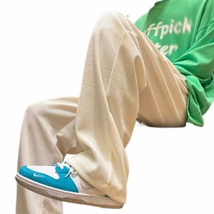Pantaloni di velluto a coste Mens Baggy stile giapponese Adolescenti Harajuku Semplice Casual Y2k Pant Streetwear Dritto All-match Jogging Ins Chic 98KN #
