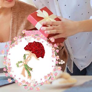 Brooches Mother's Day Gift Wedding Alloy Carnation Flower Corsage Women Rhinestone Brooch Pin For Girls Costume DIY Craft Gloves Ladies