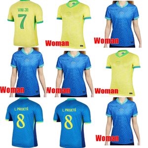 Brezilya Vini Jr. Su Geçirmez Futbol Forması Brasil Casemiro 24/25 Milli Takım G.Jesus P.Coutinho Evde Kadın Kiti L.Paqueta T.sia Pele