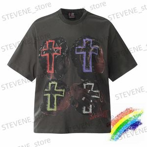 Men's T-Shirts Saint Michael Retro Portrait Colored Cross T-Shirt Men Women 1 1 Best Quality Oversized Top Ts T Shirt T240325
