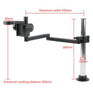 Monopods Adjustable Articulating Arm Clamp Microscope Bracket 50mm Ring Holder C Mount Zoom Lens Tripod Solder Video Camera Folding Stand