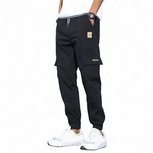 Pant Waist Spring Spring Elastic Student -Student Hip Jogger Thin Slim Men Cott Cott Pants Harem Spitpants Summer Cargo Casual Spoders Y4AF#