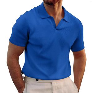 Herren -T -Shirts Herren Kleidung eleganter Gelegenheitsdruck für niedrige Preis Turndown -Kragen Kurzärmeles Sommerbluse Sport Shirt