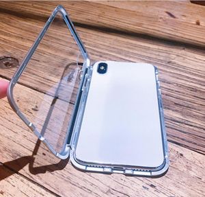 360 Полные магнитные чехлы для iPhone XS XR 8 плюс 11 12 Mini 13pro Max Case Aluminum Metal Bummer Bumper Защитник камеры CO1412964