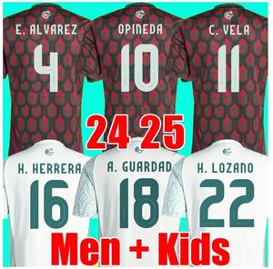 2024 2025 Meksika Futbol Futbol Formaları Ulusal S.Cordova J.Quinones A.Vega G.ochoa S.Gimenez Raul H.Lozano Chicharito K.Alvarez 24 25 Erkek Çocuk Gömlek Üniforması