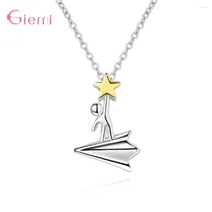 Pendant Necklaces Wholesale 925 Sterling Silver Unique Design Airplane Wife Mom Daughter Birthday Party Jewelry