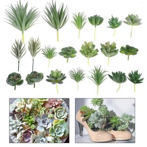 Flores decorativas 20 Pcs Suculentas Simuladas Criativas Decoração Falsa Decorações de Paisagem Escritório Plantas Artificiais