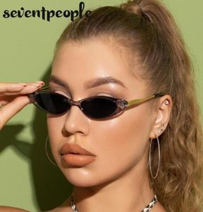 Óculos de sol Moda Small Gato Eye Mulheres 2021 El Trendy Oval Sun Glasses For Men Chic Metal Frame Cateye Eyewear2661189