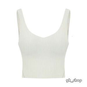 LU-1150 Align Ribbed Tank Top U Bak BRA LULULEMENLY Outfit Women Summer T Shirt Solid Sexig Crop Topps STEDELESS Fashion Vest 3893