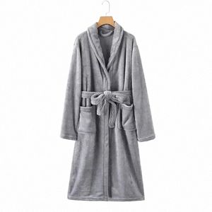 varm badrockfleece mäns klänning plus veet vinterrock par natt hösten sömnkläder förtjockar flanell korall kvinnor s03b#