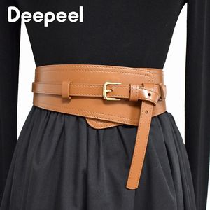 NY LA GM 1PC Deepeel Fashion Womens Cowskin Cummerbund Wide Belt Dress Coat Girdle Designer Corset Female Dekorativ midjeband 240315 DBG MLB