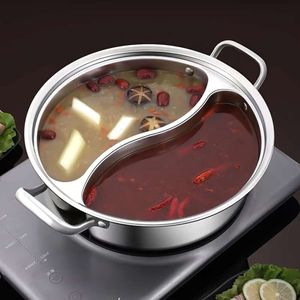 1pc Large Capacity Stainless Steel Chinese Hot - Double-flavor Pot for Household Magnetic Stove