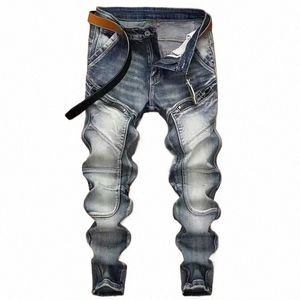 2024 new style autumn Men's Jeans Vintage Solid Color Classic Jeans spring Men Slim fit Elastic Fi Denim Trousers Male NZ19 f6ja#