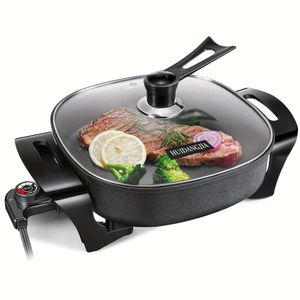 Frigideira elétrica premium non stick, tampa de vidro 1360 watts - Atualize sua cozinha