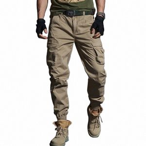 Wysokiej jakości khaki Casual Spodnie mężczyźni taktyczne joggery Kamienie spodni ładunkowej wielopoziesine black army spodni robo