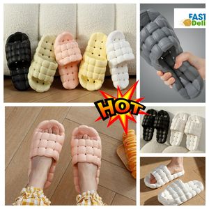 Chinelos para casa sapatos gai slide quarto chuveiro aquece pelúcia sala de estar macio usar chinelo de algodão ventilar mulher homem rosa branco