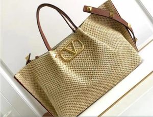 2024 Europe and the United States style vintage hand shopping bag woven Tote leather shoulder bag high-end atmosphere seprecision detailed factory direct sales