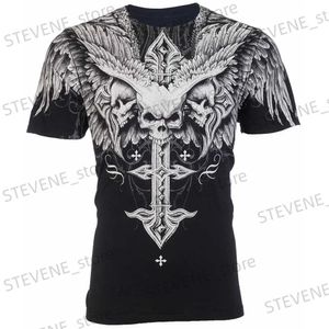 Men's T-Shirts New Fashion Mens T-Shirt Spring Clothing Skull Graphic T-Shirts Harajuku Y2k Strtwear Short Slve Tops Men Oversized Apparel T240325