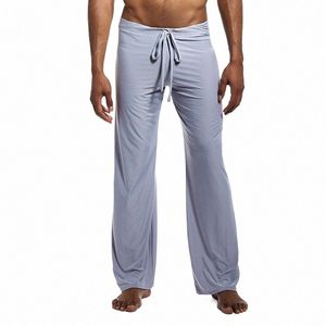 Pantaloni da notte setosi da uomo con pigiama con coulisse Pantaloni da salotto Pantaloni da notte Comodi pantaloni estivi da uomo freschi per la casa Abbigliamento da yoga 84rl #