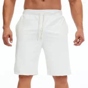 Mäns shorts bekväma semester män byxor m-2xl polyester kort fast färg sport sommar träning strand casual chino