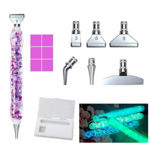 Stitch Huacan NOWOŚĆ 14PCS 5D MALATION DIOND Art Pen Pen Pen Zestaw Żywica Luminous Metal Heads Point Drill Pen narzędzie Akcesoria