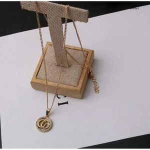 Designer Pendant Necklaces G Letter Jewelry Gold Plated Crystal Rhinestone Necklace Women Choker Chain Accessories Gifts