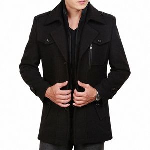 メンズウォームウィンターウールジャケットコート冬の新しいcmereプラスコット肥厚温かいコート高品質のデザインウールコートメン2023 97ea＃