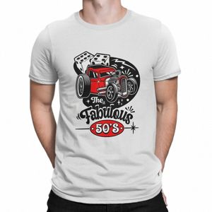 Rockabilly 1950s Sock Hop Party Vintage Rock and Roll 50s Tshirt Graphic Men Tops Vintage Homme Summer Clothing Fibre T Shirt Q5x5#