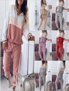 Pink New Women Active Set Tracksuits Haodies Festa +Pant Running Sport Track Suits 2 pezzi Jogging Set Sur Femme Clothes8644192