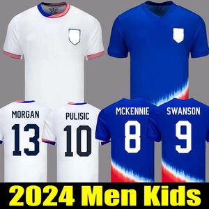 2024 2025 PULISIC SOCCER Jerseys Aaronson Dest Weah Acosta McKennie 24 25 Ferreira Reyna Morgan usas Football Shirt Rapinoe Football Shirt Men Kamer Kit Sets