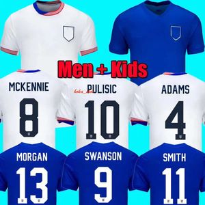 USAS Soccer Jerseys 2025 COPA America 23/24 USWNT 4 Stars Woman Kids Kit USMNT 24/25 Home Away Football Derts Men Player Version 2024 Pulisic Smith Morgan