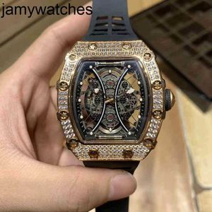 Mens Luxury Richarsmill Mechanical Watches Wristwatch Business Leisure All Over the Sky Star Diamond Inlaid Personalized Hollowed Out Auto