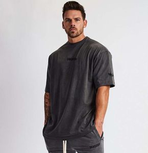 5 färger herr t skjortor muskel fitness sport t-shirt manlig hiphop överdimensionerad t-shirt bomull utomhus sommar mode kort ärm04