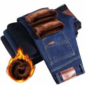 Marca masculina jeans de inverno flanela estiramento de alta qualidade jean calças masculinas casuais fi calças masculinas 2023 calças jeans o1pe #