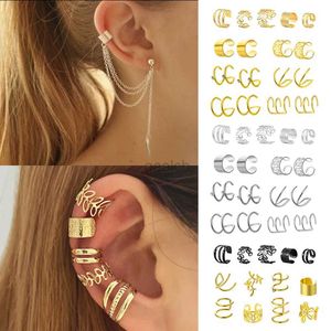 Hoop huggie ifkm guld folie öronärmar svart non perforated öronklipp öronklipp Kvinnor Fake Katie Ear Clip Jewelry Wholesale 24326