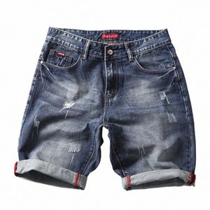 Shan Bao 2022 Summer Brand Men's Classic Denim 98% Cott Jeans Simple Fi Youth Straight Fasue Casual Shorts i0cf#