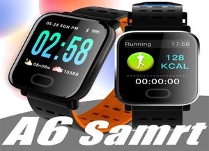 A6 Fitness Tracker Opaska Smart Watch Smart Watch Screen Dotknij Wodoodporny telefon smartwatch z monitorem tętna PK ID115168695